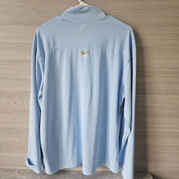 Columbia Mens Blood N Guts LS Tee Omni Shield Shade UPF 30 Light Blue Size M NEW - Picture 7 of 16